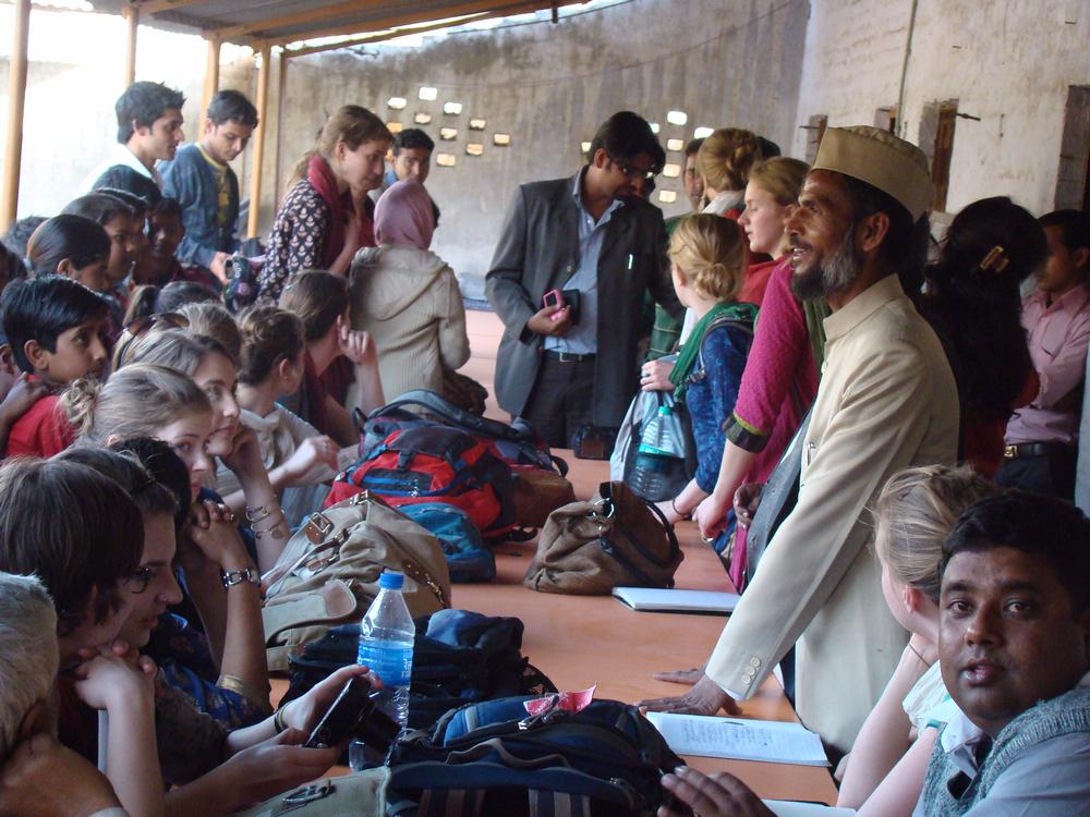 students with local activist