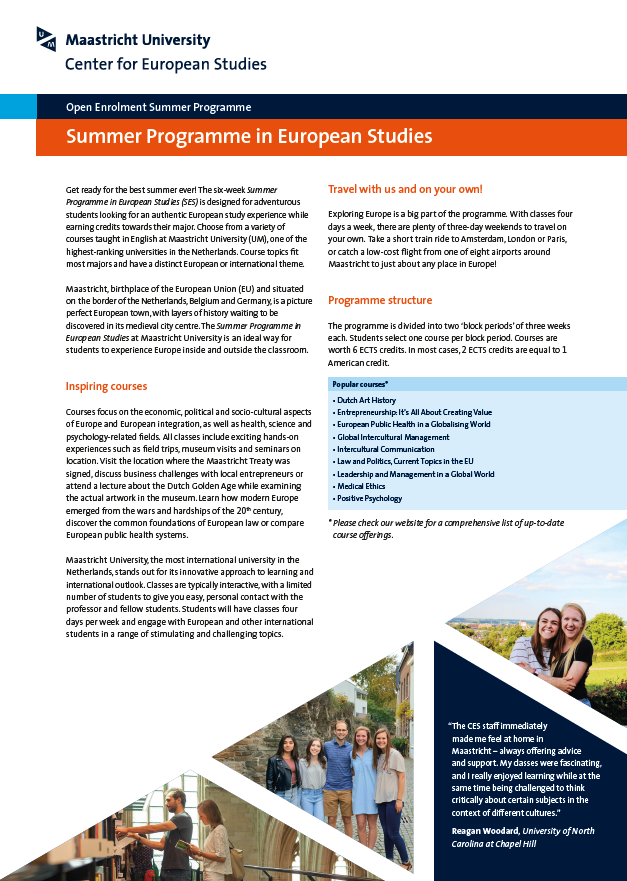 Brochure Summer Programme