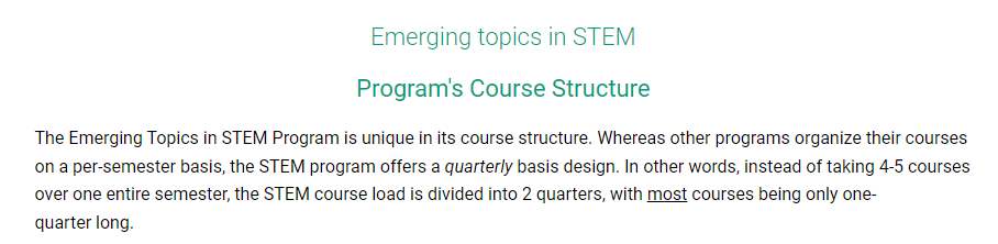 STEM Course Structure 1